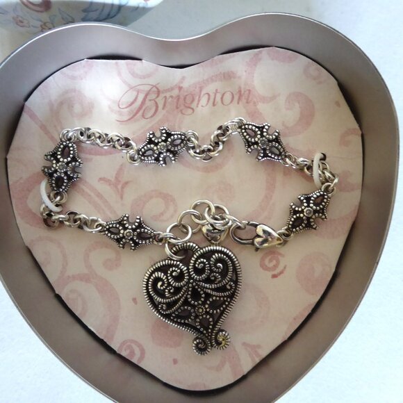 NEW RETIRED BRIGHTON FRENCH KISS FILIGREE BRACELET SILVER J33350 - Picture 4 of 8